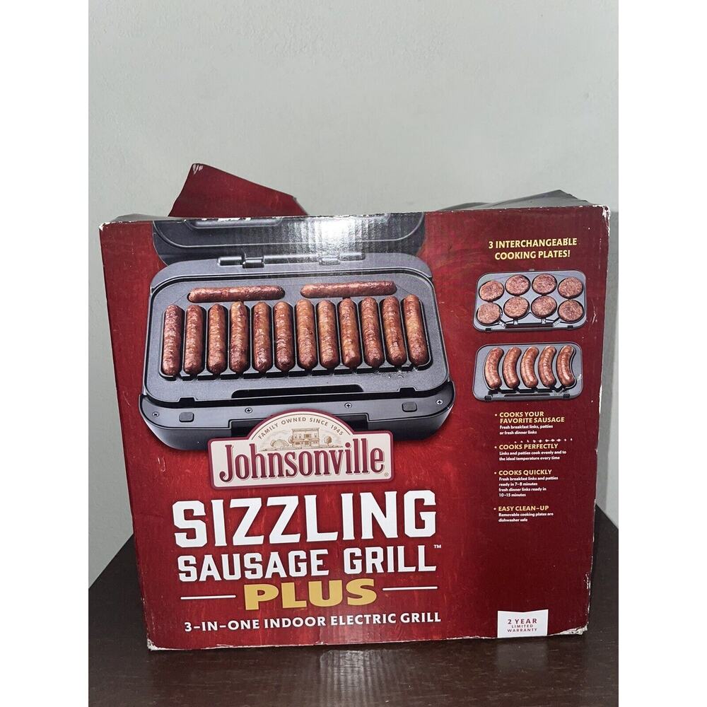 Johnsonville Sizzling Sausage Grill Plus BTG-500 Indoor Electric Grill - New
